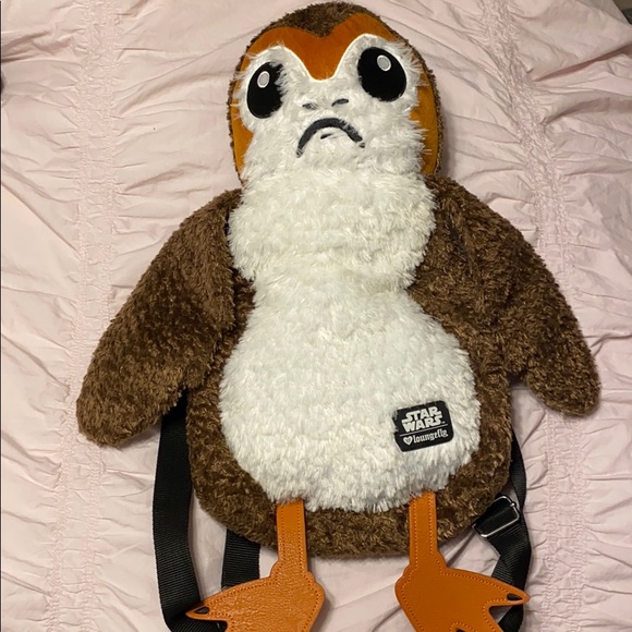 Star Wars Handbags - Star Wars Porg Backpack - Brown, White, Orange